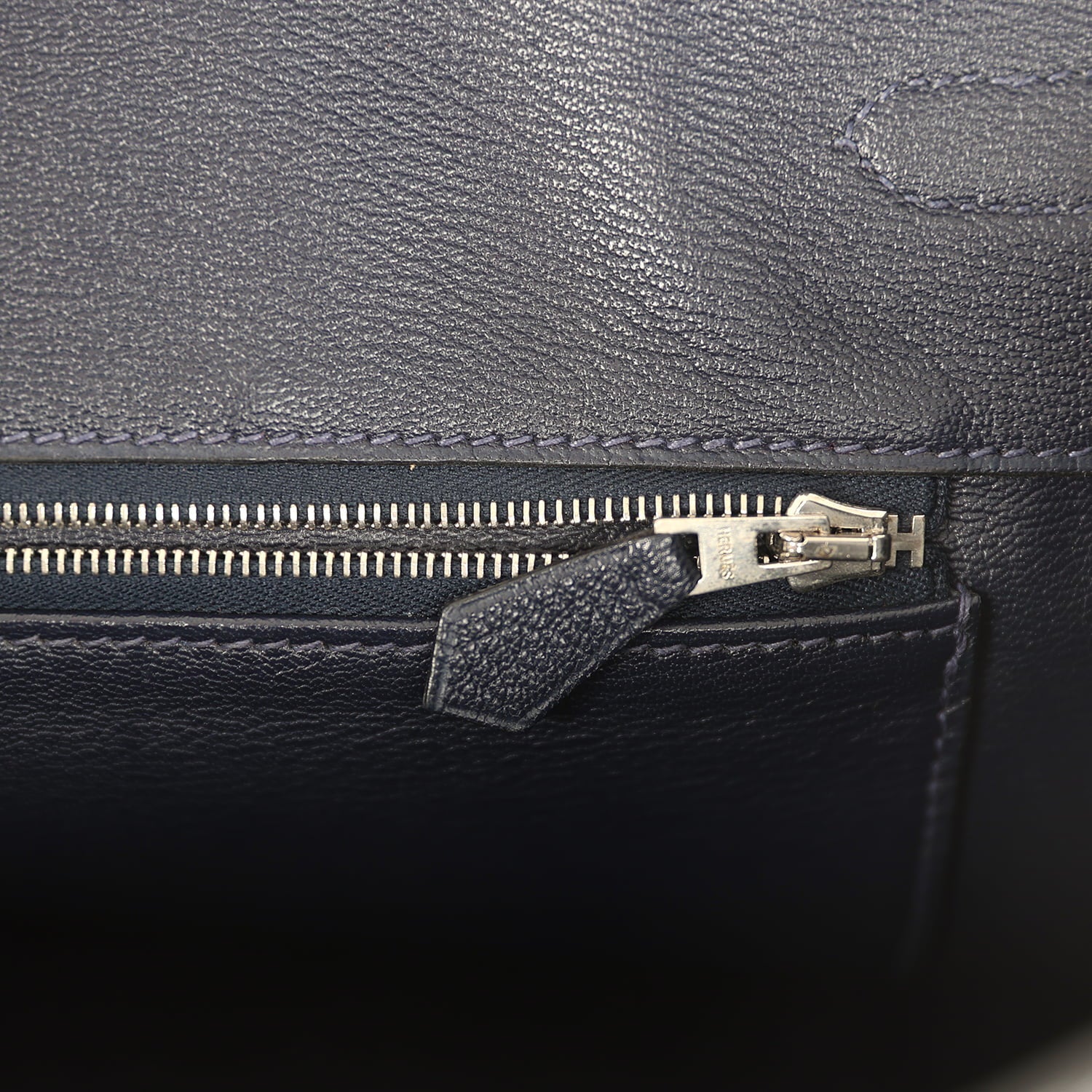 Pre-owned Hermes Birkin 35 Bleu Abysse Shiny Porosus Crocodile Palladium Hardware