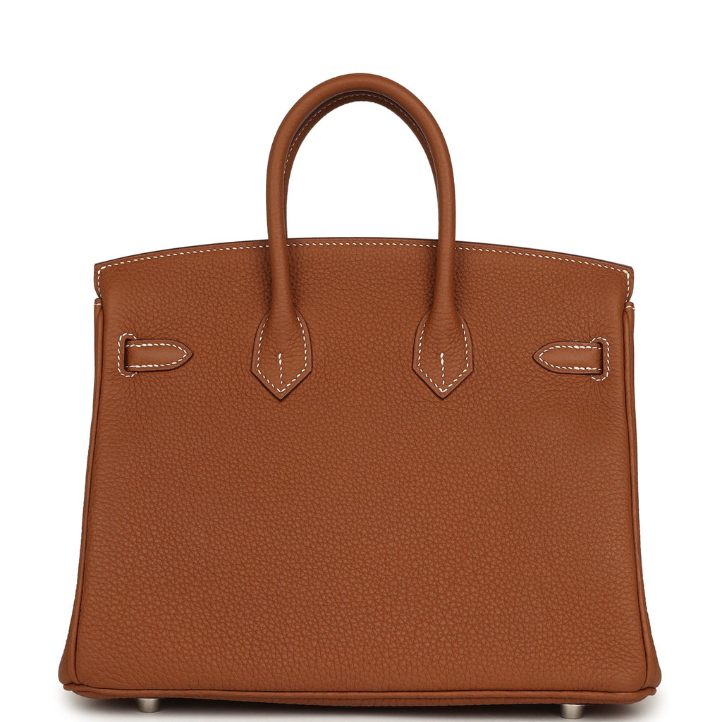 Pre-owned Hermes Birkin 25 Gold Togo Palladium Hardware