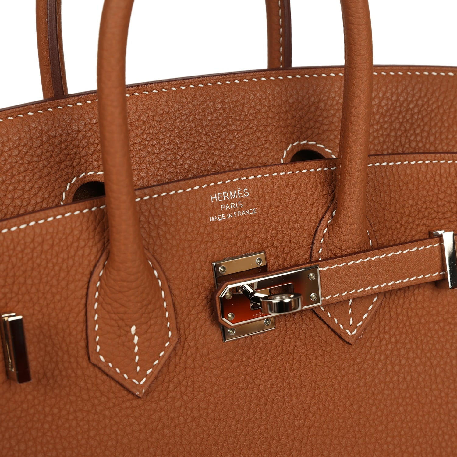 Pre-owned Hermes Birkin 25 Gold Togo Palladium Hardware