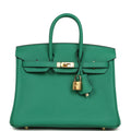 Hermes Birkin 25 Vert Vertigo Swift Gold Hardware