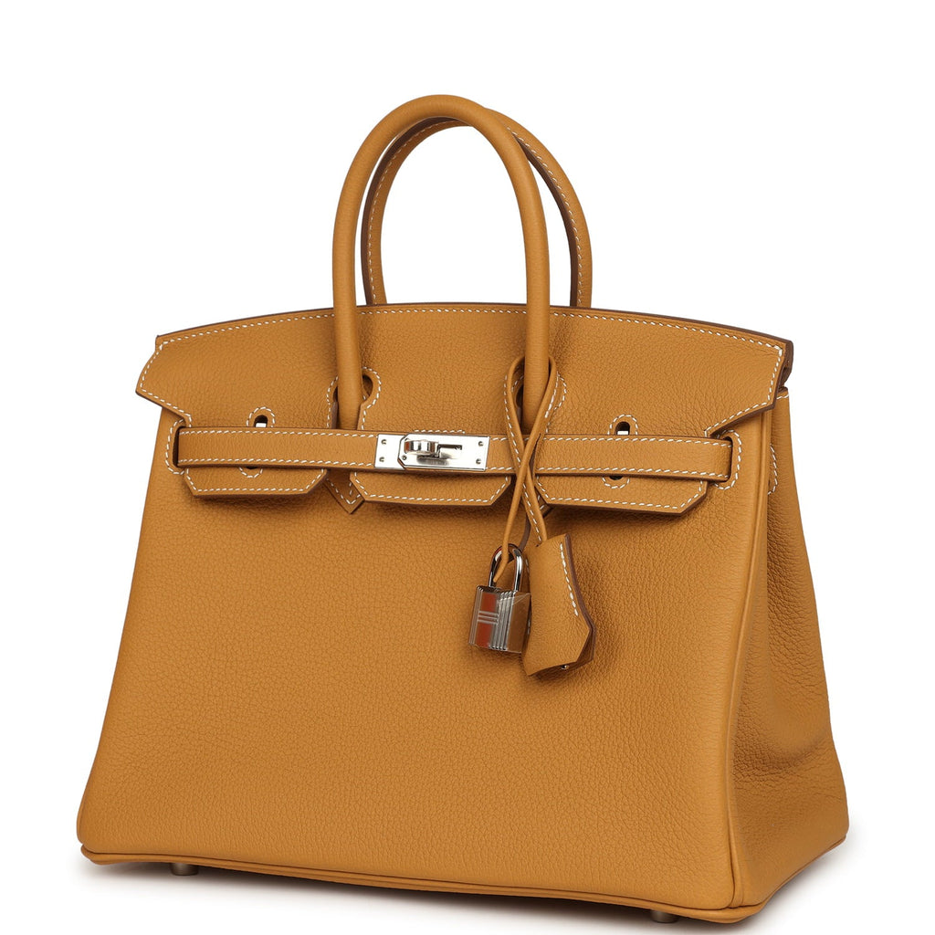 Hermes Birkin 25 Naturel Sable Togo Palladium Hardware