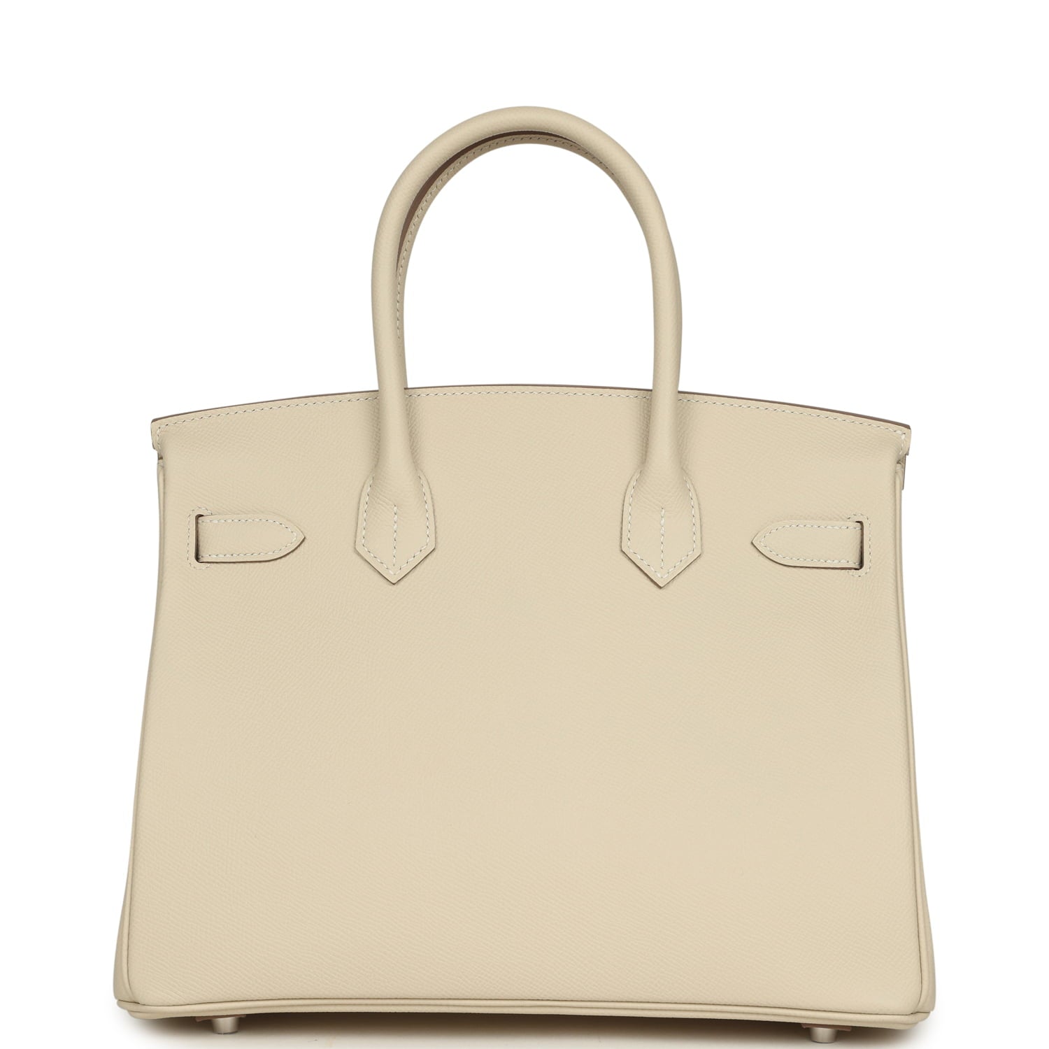 Pre-owned Hermes Birkin 30 Craie Epsom Palladium Hardware