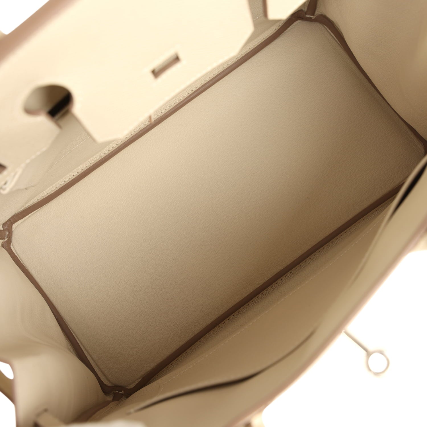 Pre-owned Hermes Birkin 30 Craie Epsom Palladium Hardware