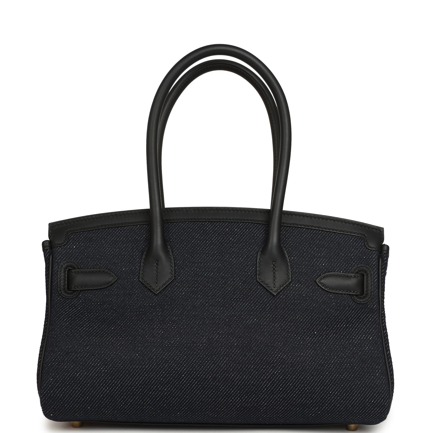 Hermes Shoulder Birkin Light 29 Black Swift and Bleu Indigo Denim Gold Hardware