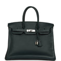 Pre-owned Hermes Birkin 35 Vert Cypress Novillo Palladium Hardware