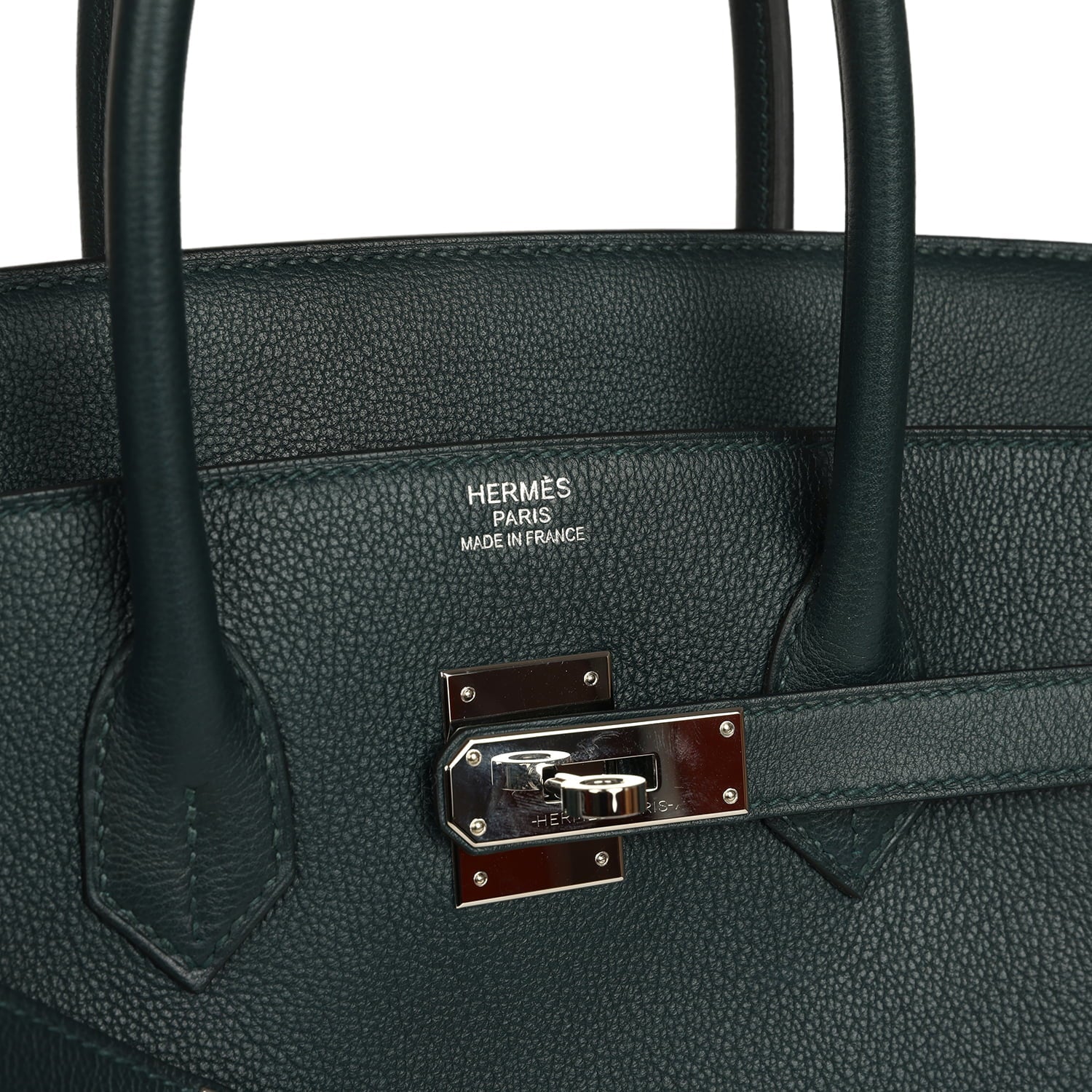 Pre-owned Hermes Birkin 35 Vert Cypress Novillo Palladium Hardware