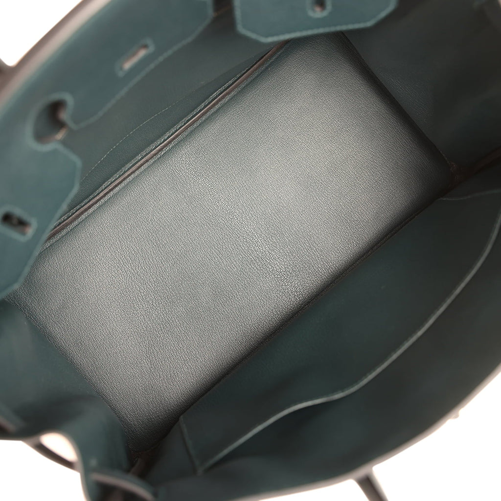 Pre-owned Hermes Birkin 35 Vert Cypress Novillo Palladium Hardware