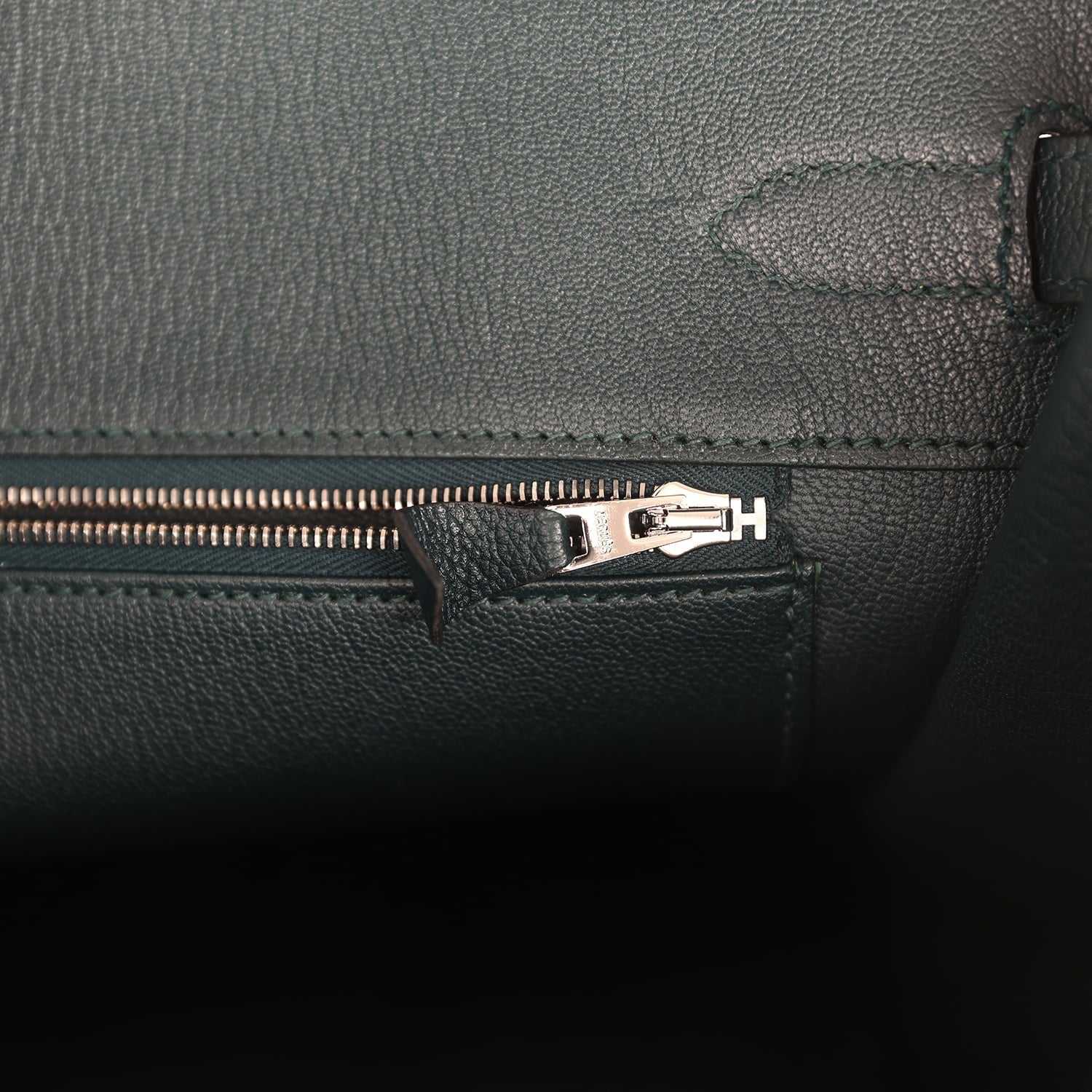 Pre-owned Hermes Birkin 35 Vert Cypress Novillo Palladium Hardware