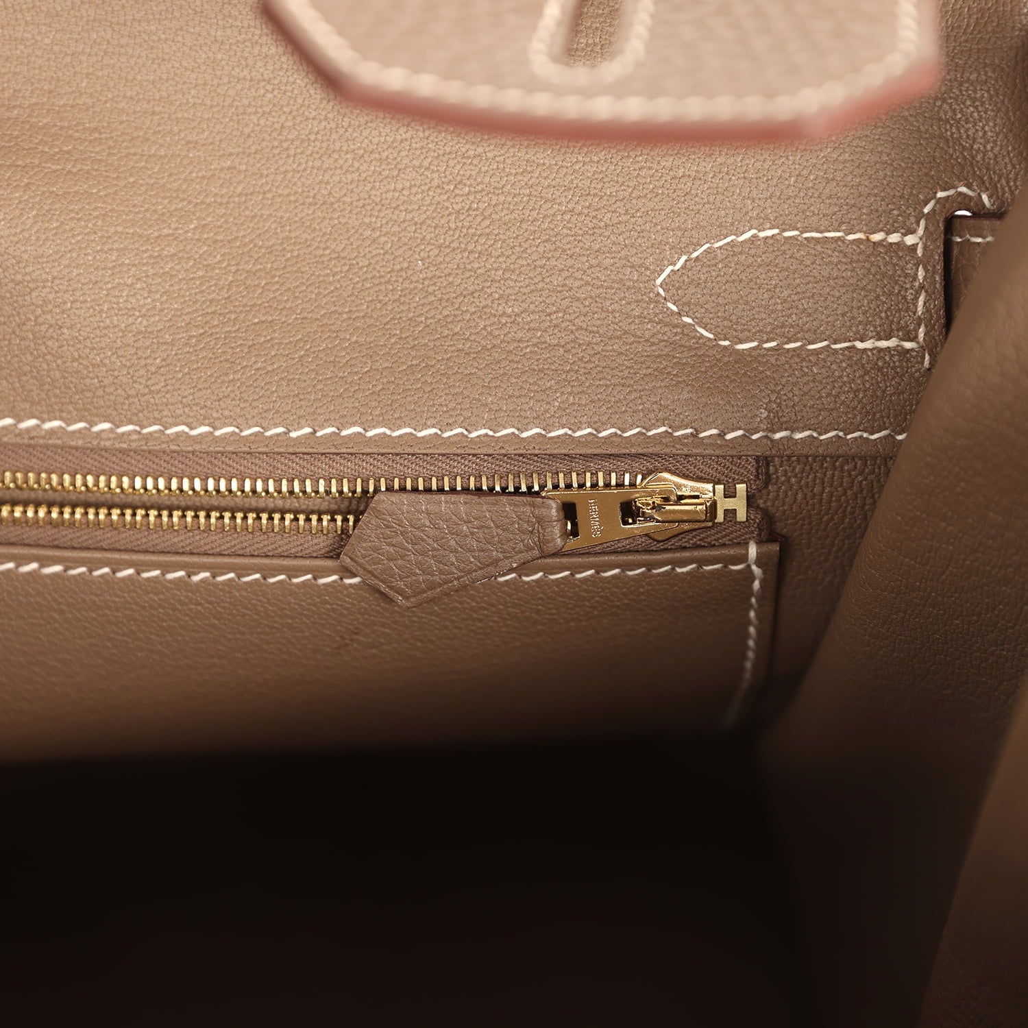 Pre-owned Hermes Birkin 30 Etoupe Clemence Gold Hardware