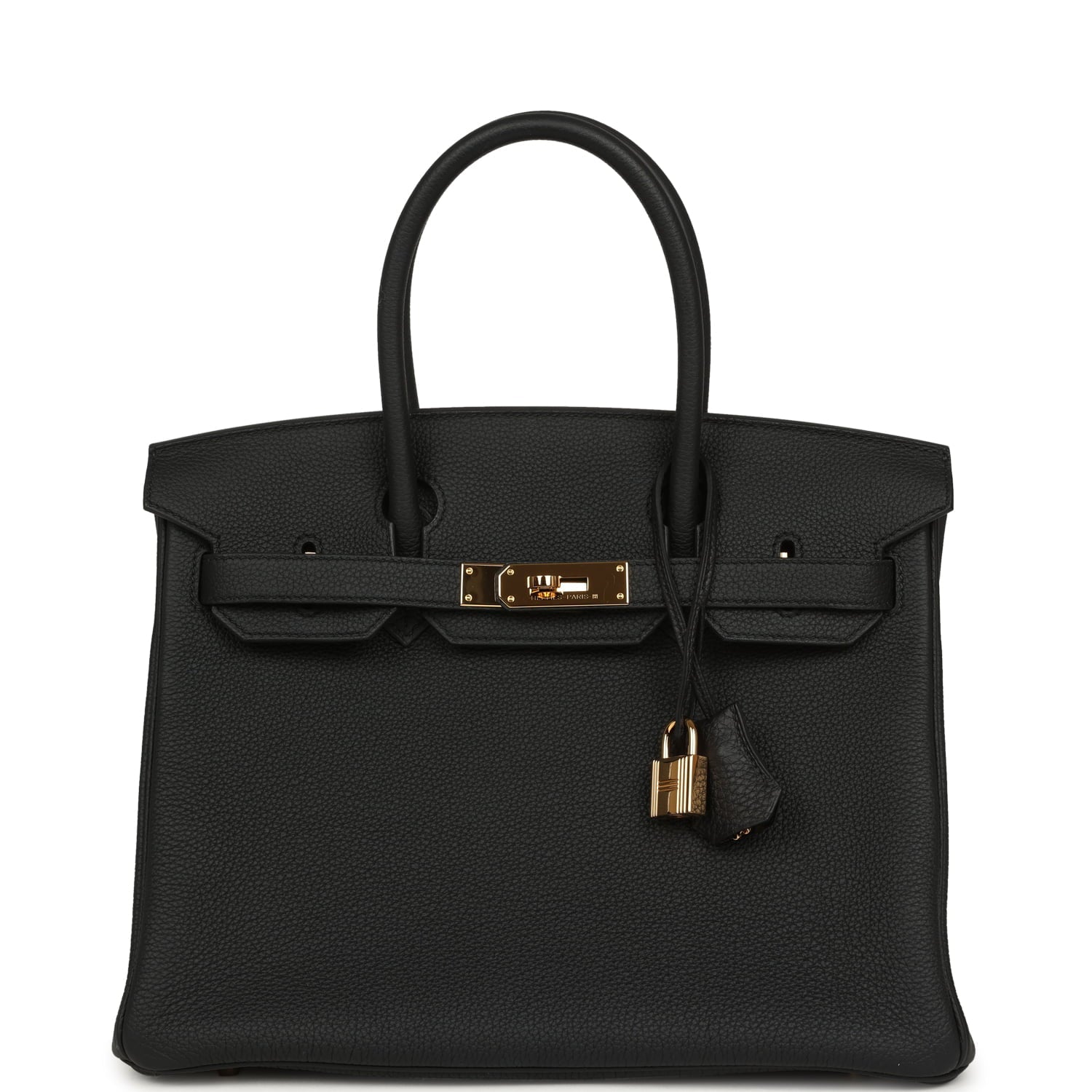 Pre-owned Hermes Birkin 30 Black Togo Gold Hardware