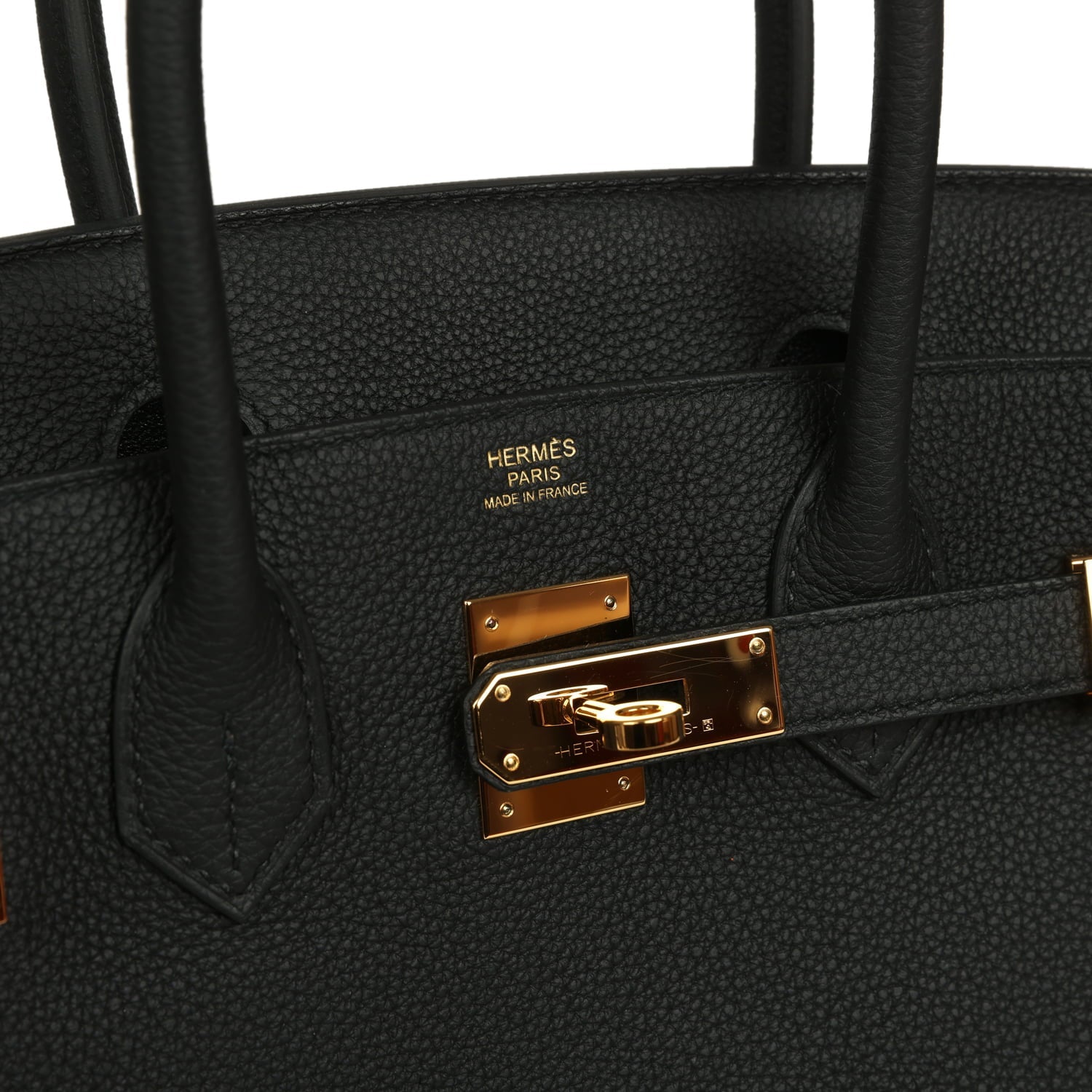 Pre-owned Hermes Birkin 30 Black Togo Gold Hardware