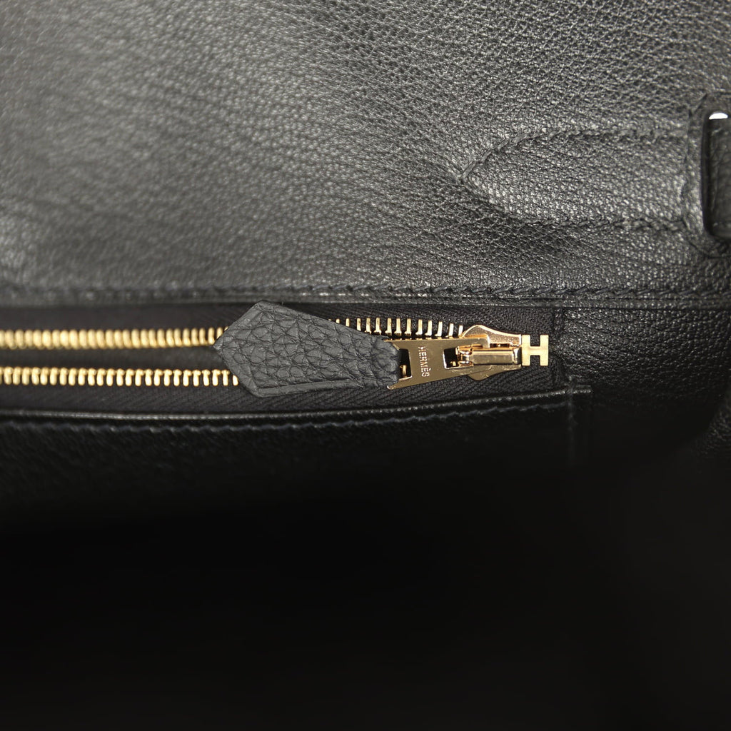 Pre-owned Hermes Birkin 30 Black Togo Gold Hardware