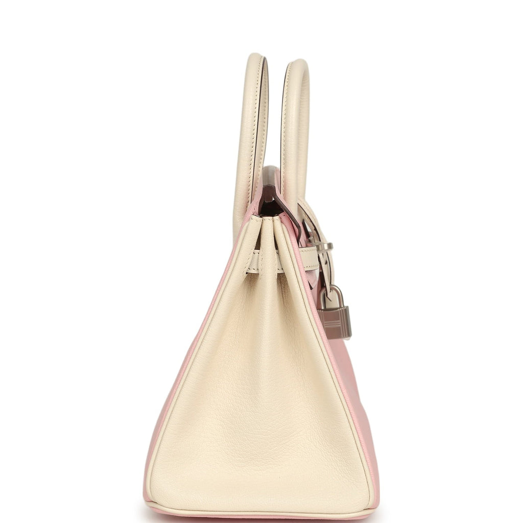 Hermes Special Order (HSS) Birkin 25 Rose Sakura and Nata Chevre Mysore Brushed Palladium Hardware