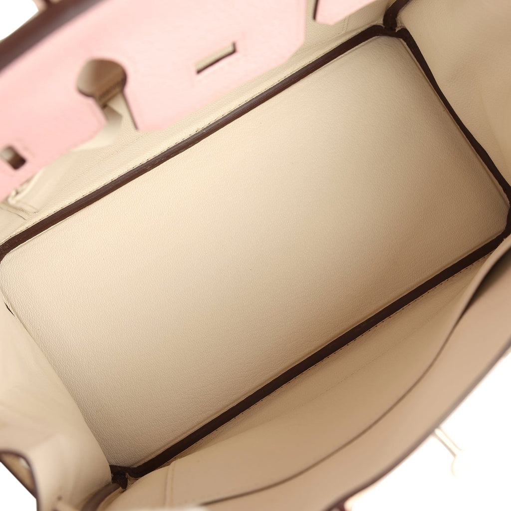 Hermes Special Order (HSS) Birkin 25 Rose Sakura and Nata Chevre Mysore Brushed Palladium Hardware