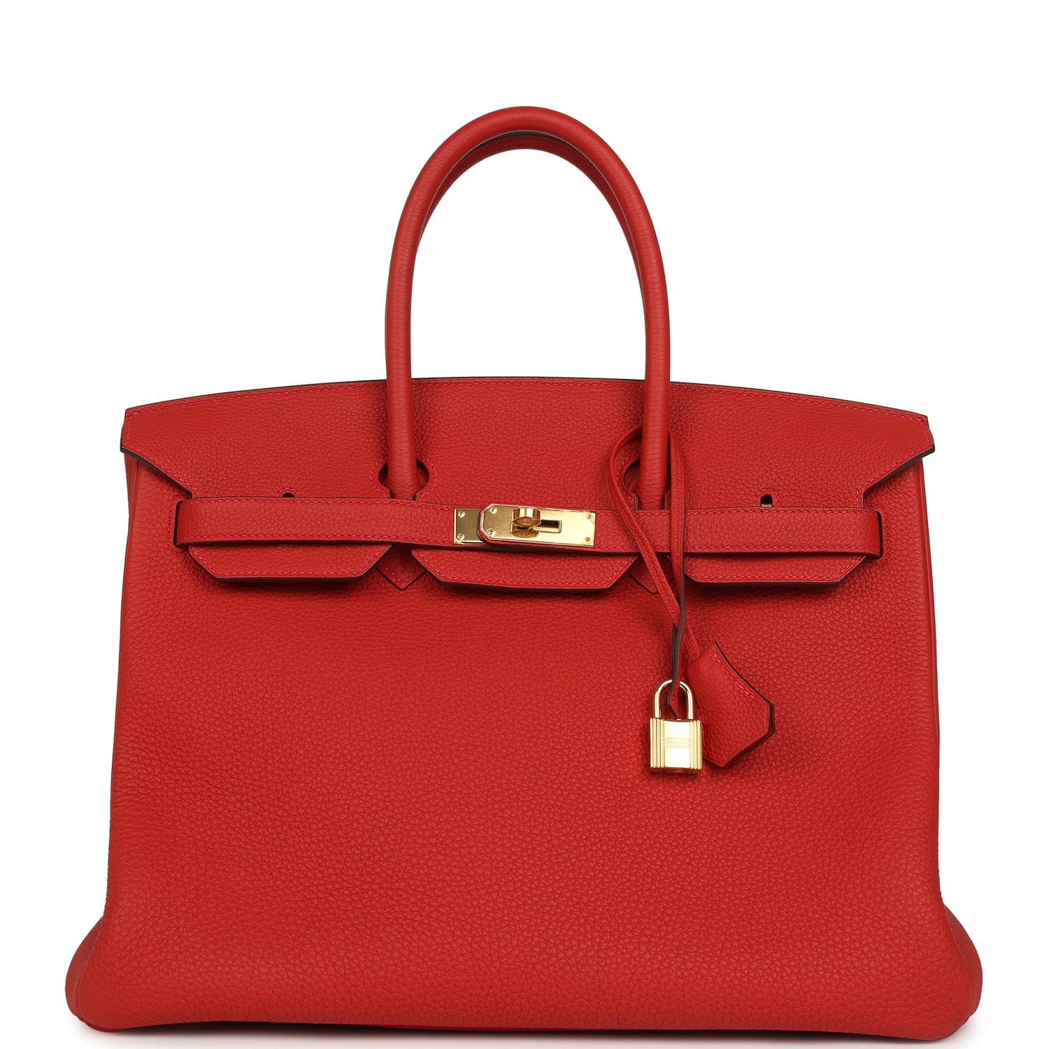 Pre-owned Hermes Birkin 35 Rouge Tomate Togo Gold Hardware