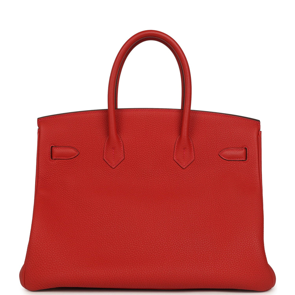 Pre-owned Hermes Birkin 35 Rouge Tomate Togo Gold Hardware