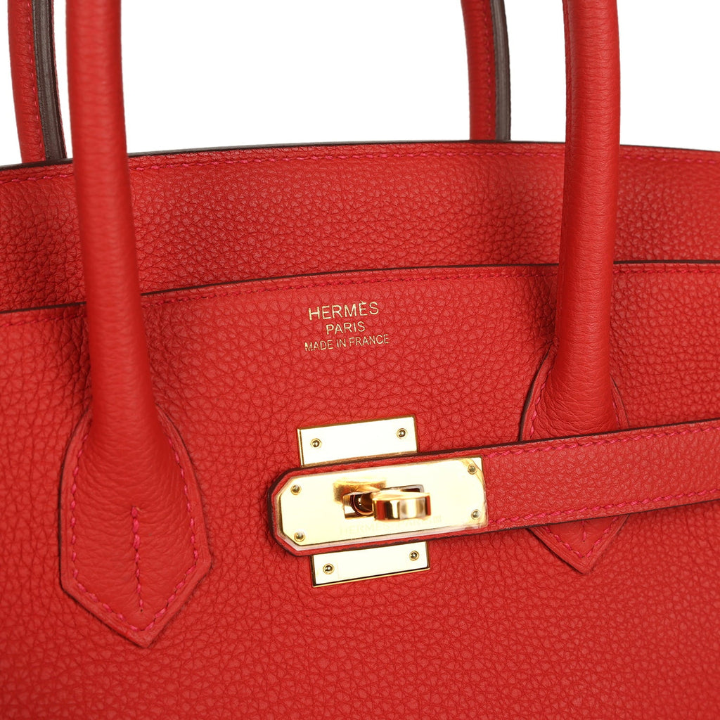 Pre-owned Hermes Birkin 35 Rouge Tomate Togo Gold Hardware