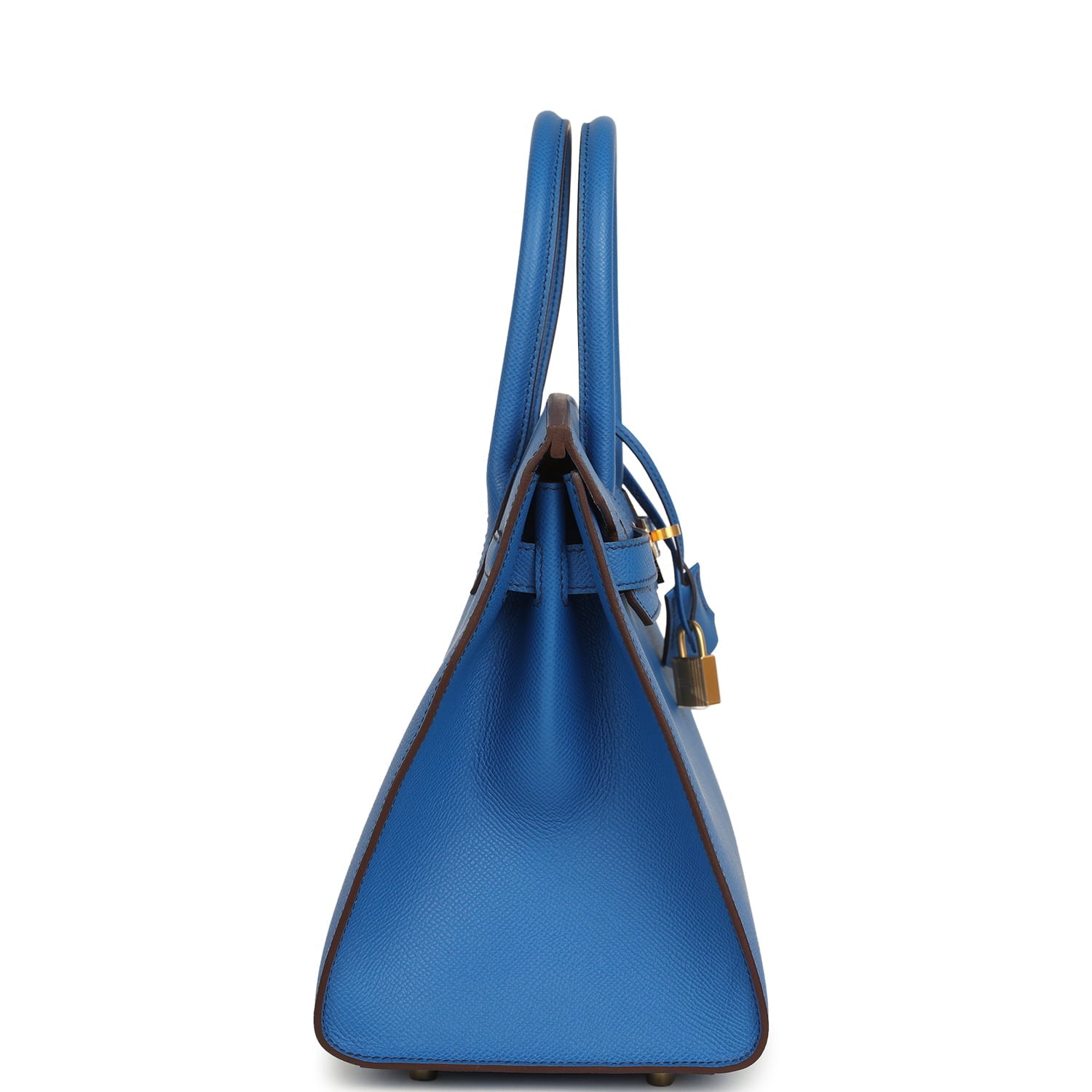 Pre-owned Hermes Special Order (HSS) Birkin Sellier 30 Bleu France Epsom Brushed Gold Hardware