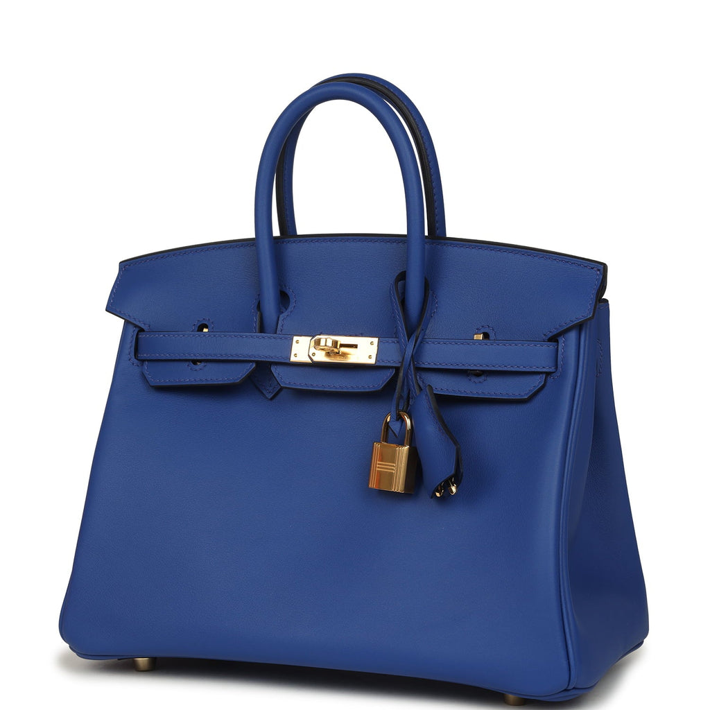 Hermes Birkin 25 Bleu Royal Swift Gold Hardware