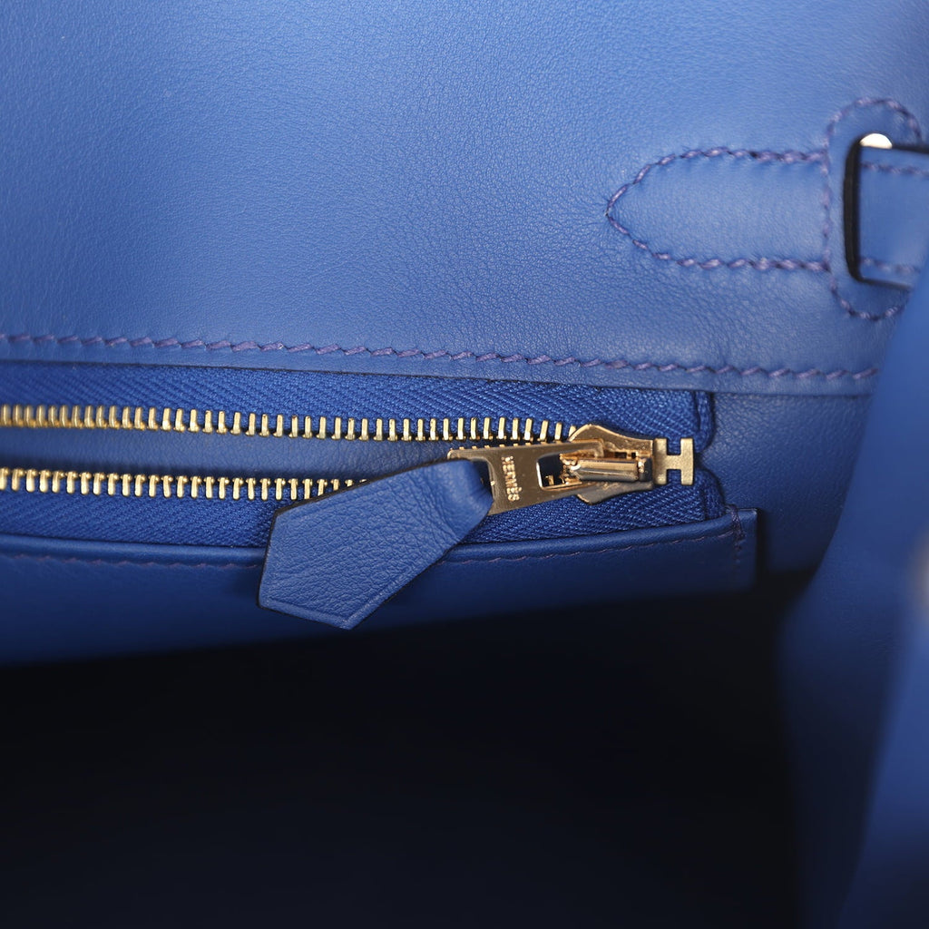 Hermes Birkin 25 Bleu Royal Swift Gold Hardware