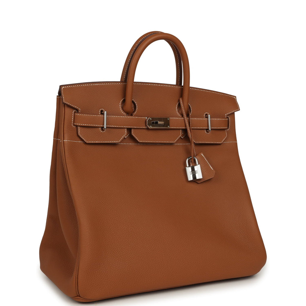 Pre-owned Hermes Birkin HAC 40 Gold Togo Palladium Hardware