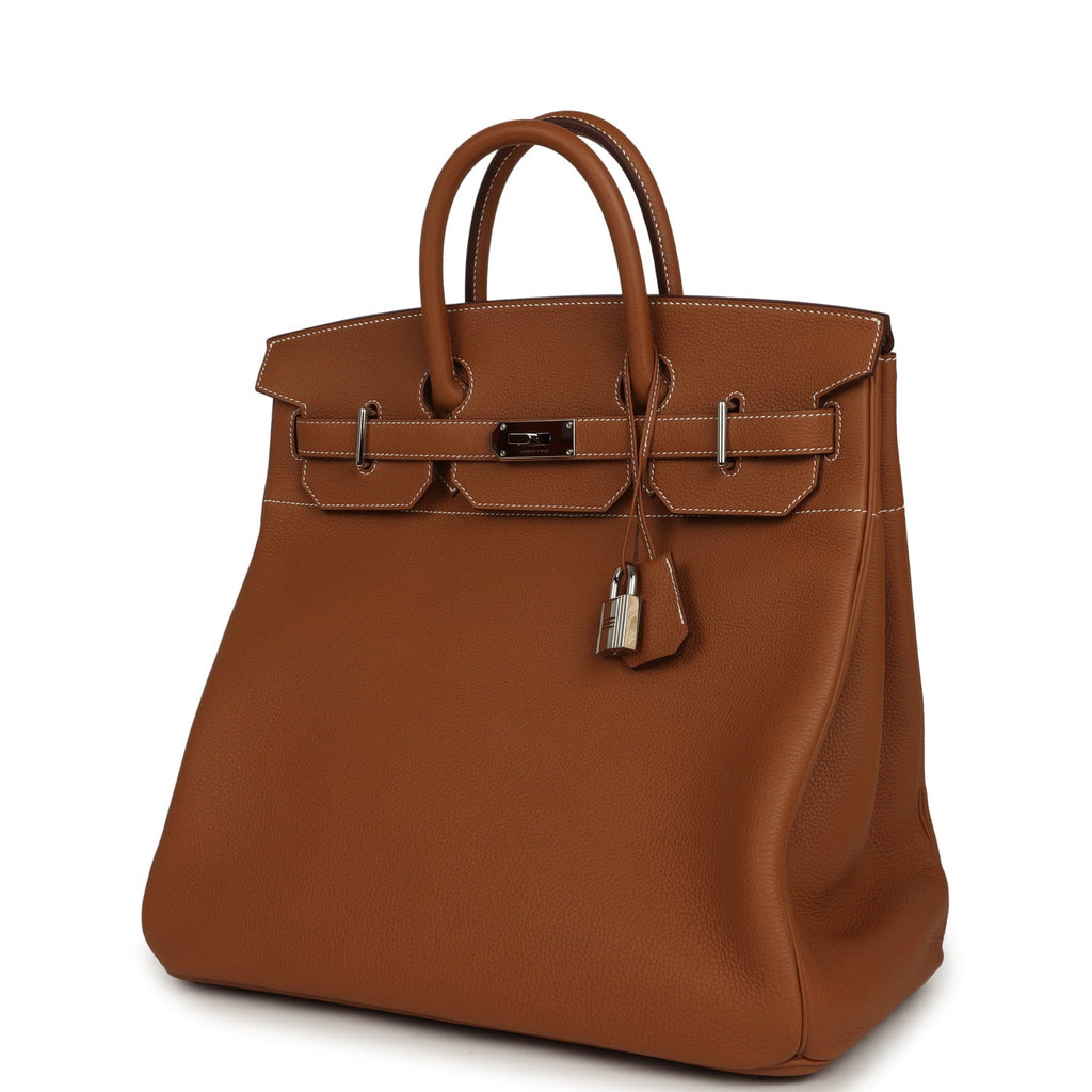 Pre-owned Hermes Birkin HAC 40 Gold Togo Palladium Hardware