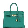 Pre-owned Hermes Birkin 30 Vert Verone Togo Gold Hardware