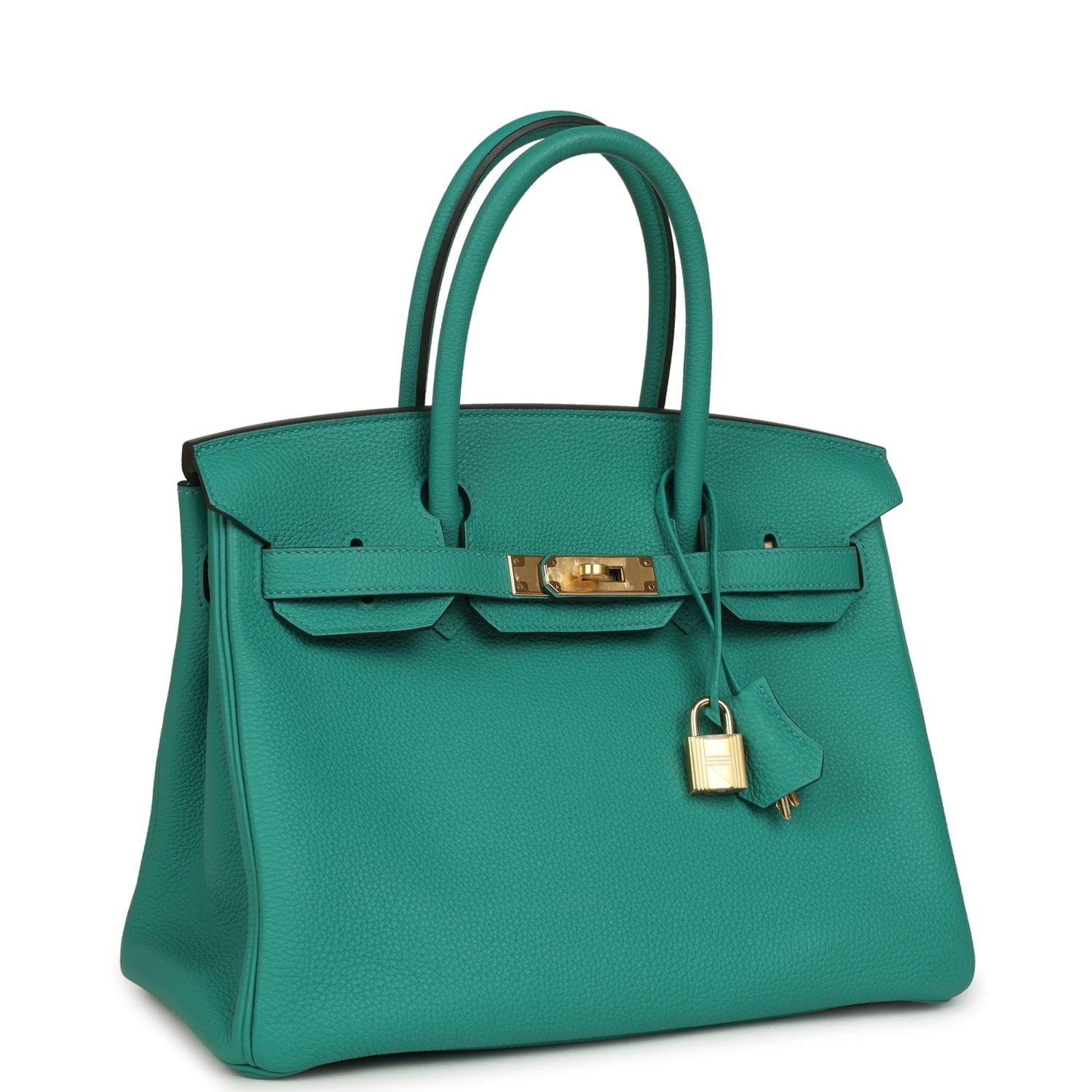 Pre-owned Hermes Birkin 30 Vert Verone Togo Gold Hardware