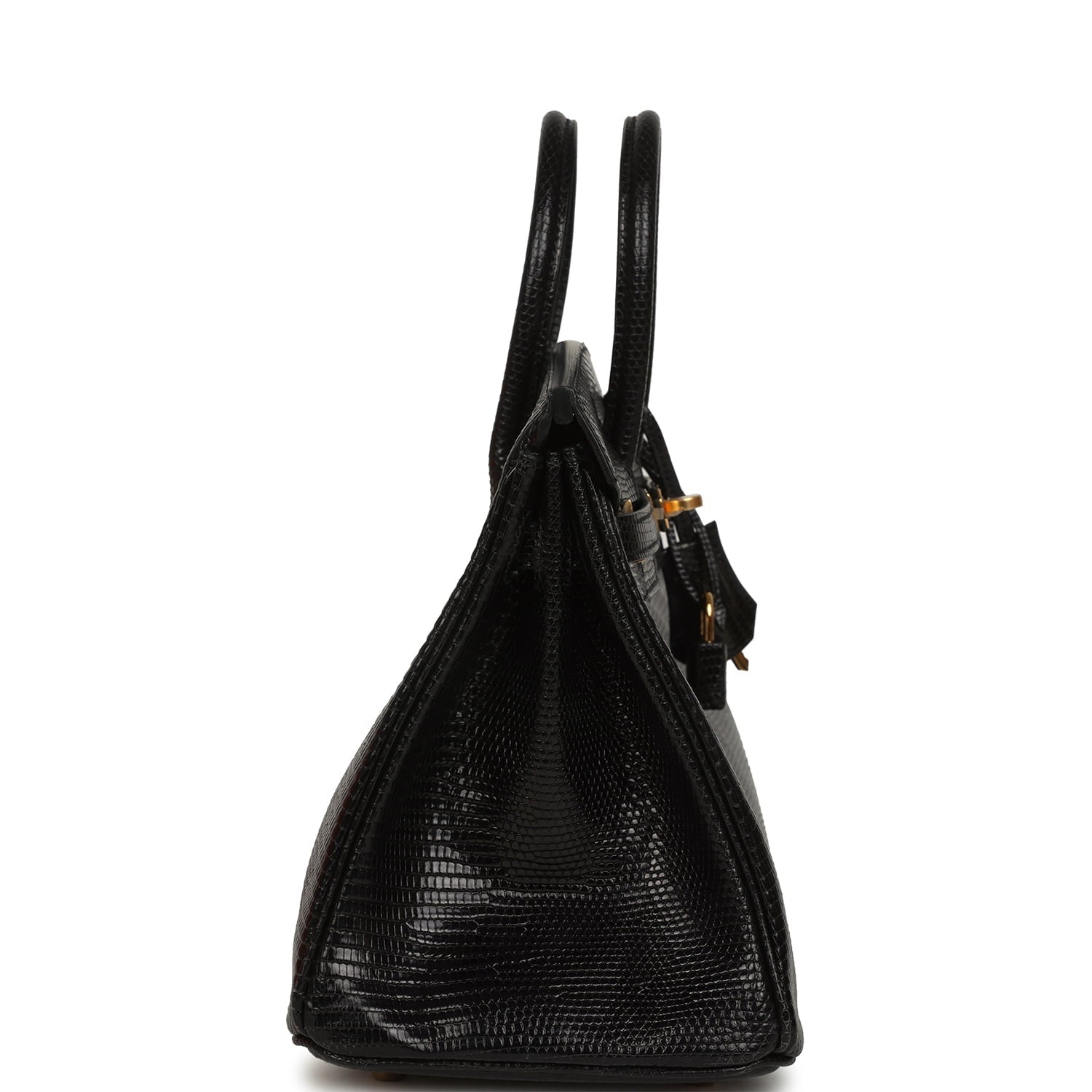 Hermes Birkin 25 Black Shiny Varanus Niloticus Lizard Gold Hardware