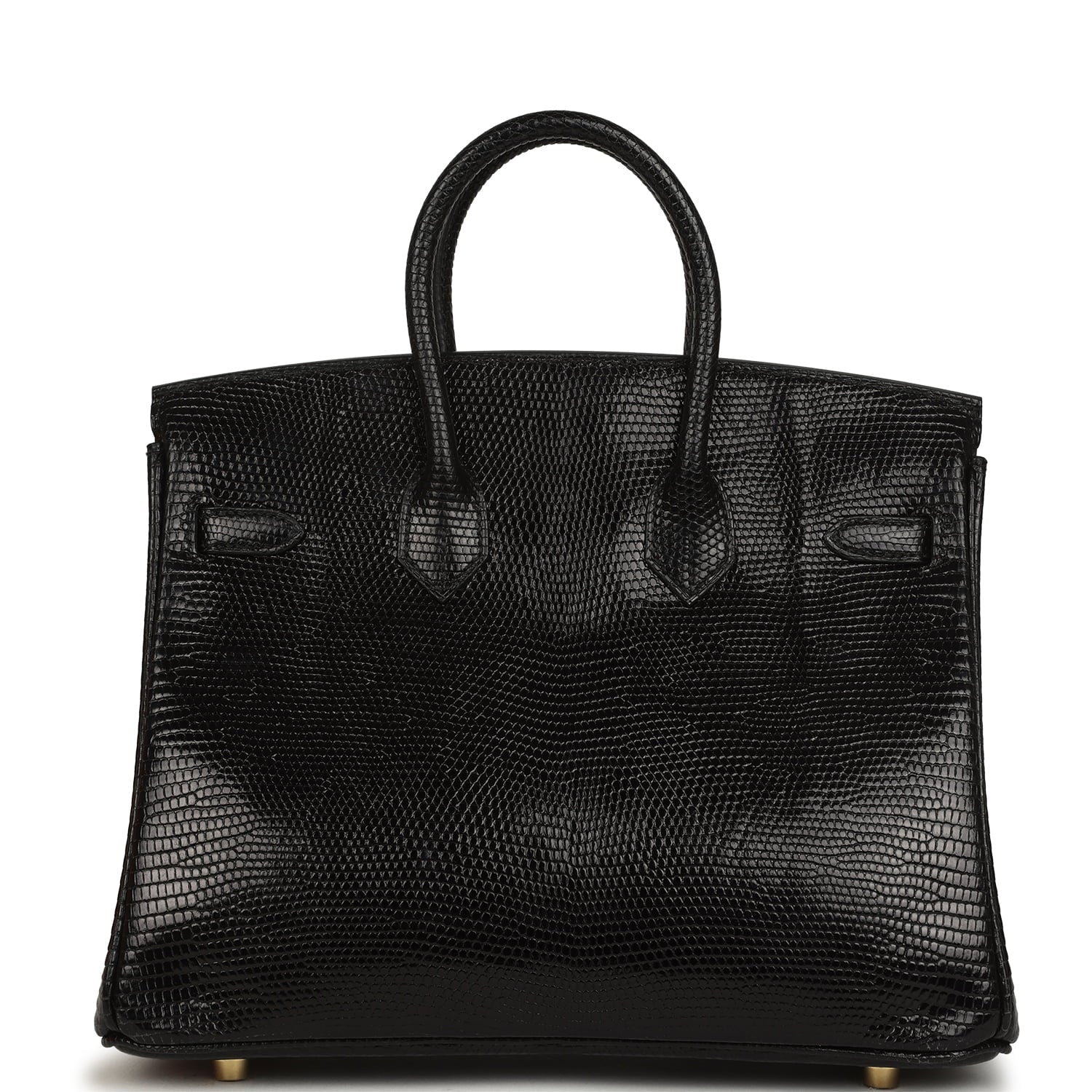 Hermes Birkin 25 Black Shiny Varanus Niloticus Lizard Gold Hardware