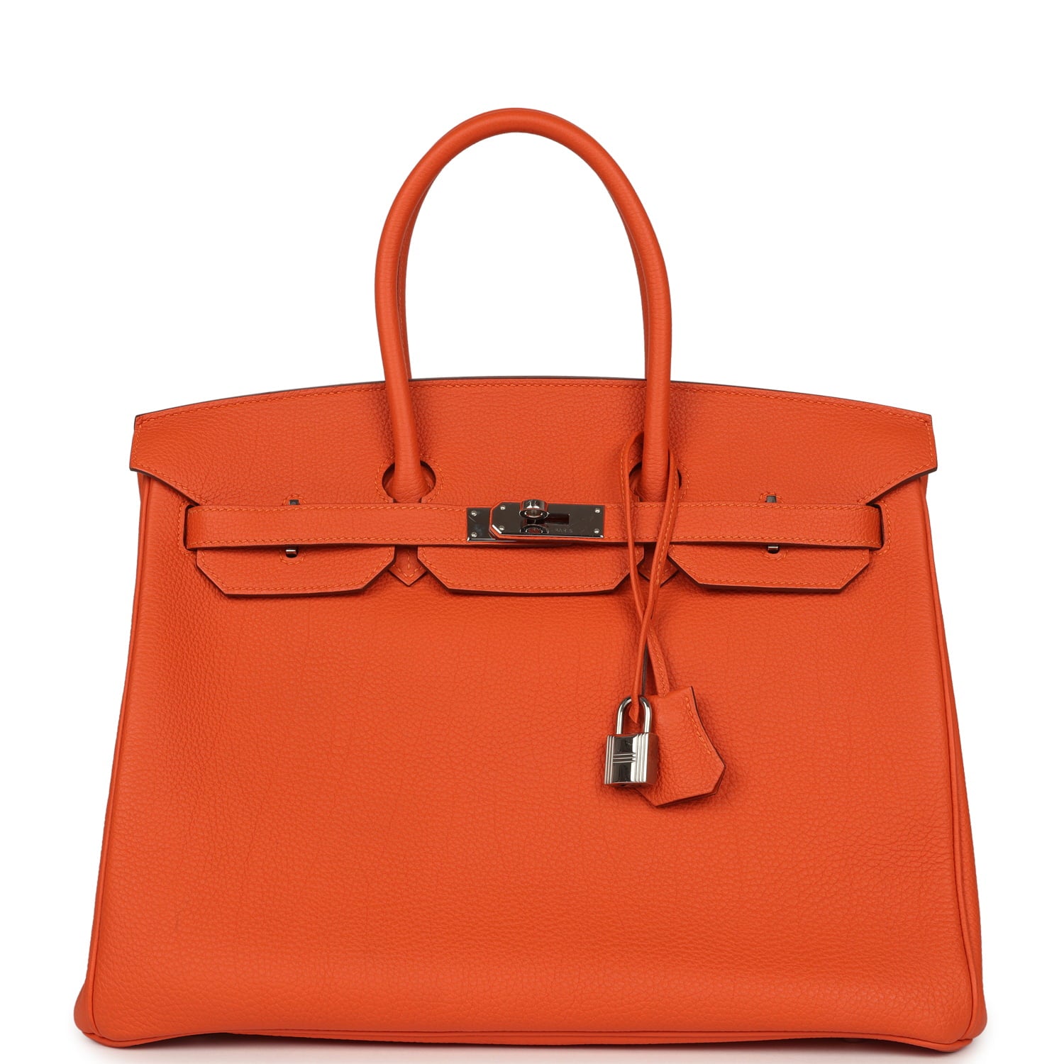 Pre-owned Hermes Birkin 35 Feu Togo Gold Hardware