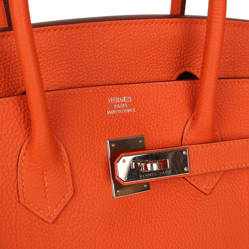 Pre-owned Hermes Birkin 35 Feu Togo Gold Hardware