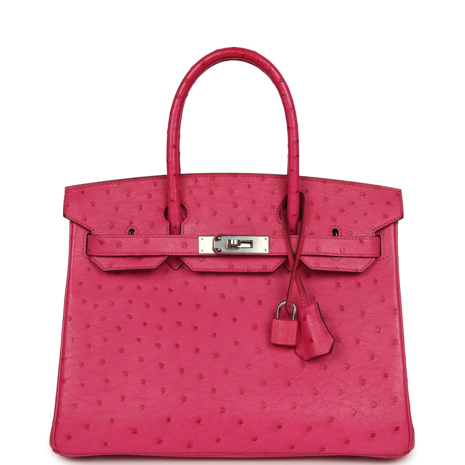 Pre-owned Hermes Birkin 30 Rose Tyrien Ostrich Palladium Hardware