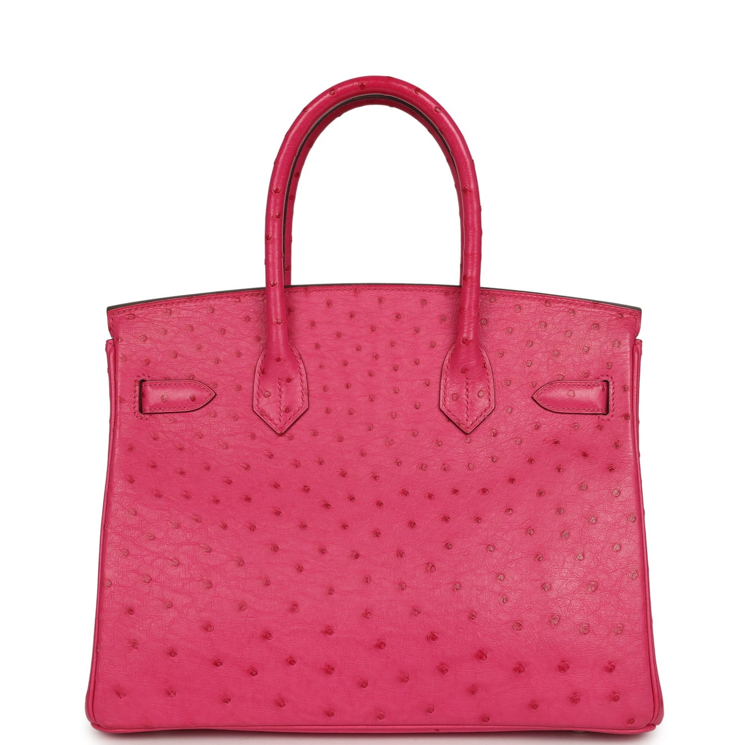 Pre-owned Hermes Birkin 30 Rose Tyrien Ostrich Palladium Hardware
