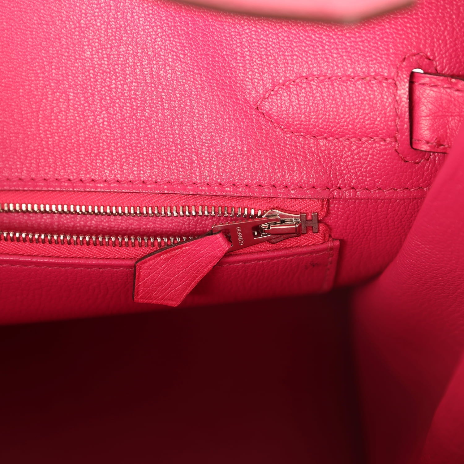 Pre-owned Hermes Birkin 30 Rose Tyrien Ostrich Palladium Hardware