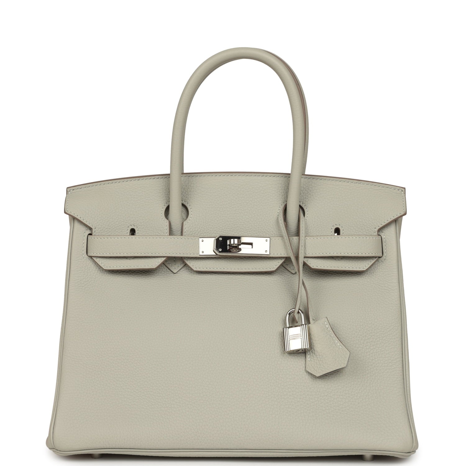 Pre-owned Hermes Birkin 30 Gris Perle Togo Palladium Hardware
