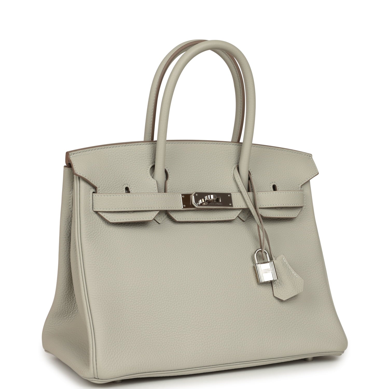 Pre-owned Hermes Birkin 30 Gris Perle Togo Palladium Hardware