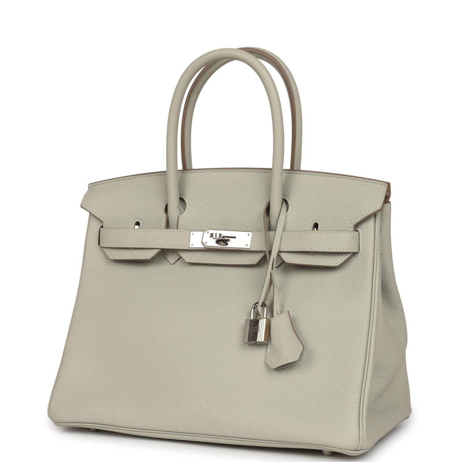 Pre-owned Hermes Birkin 30 Gris Perle Togo Palladium Hardware