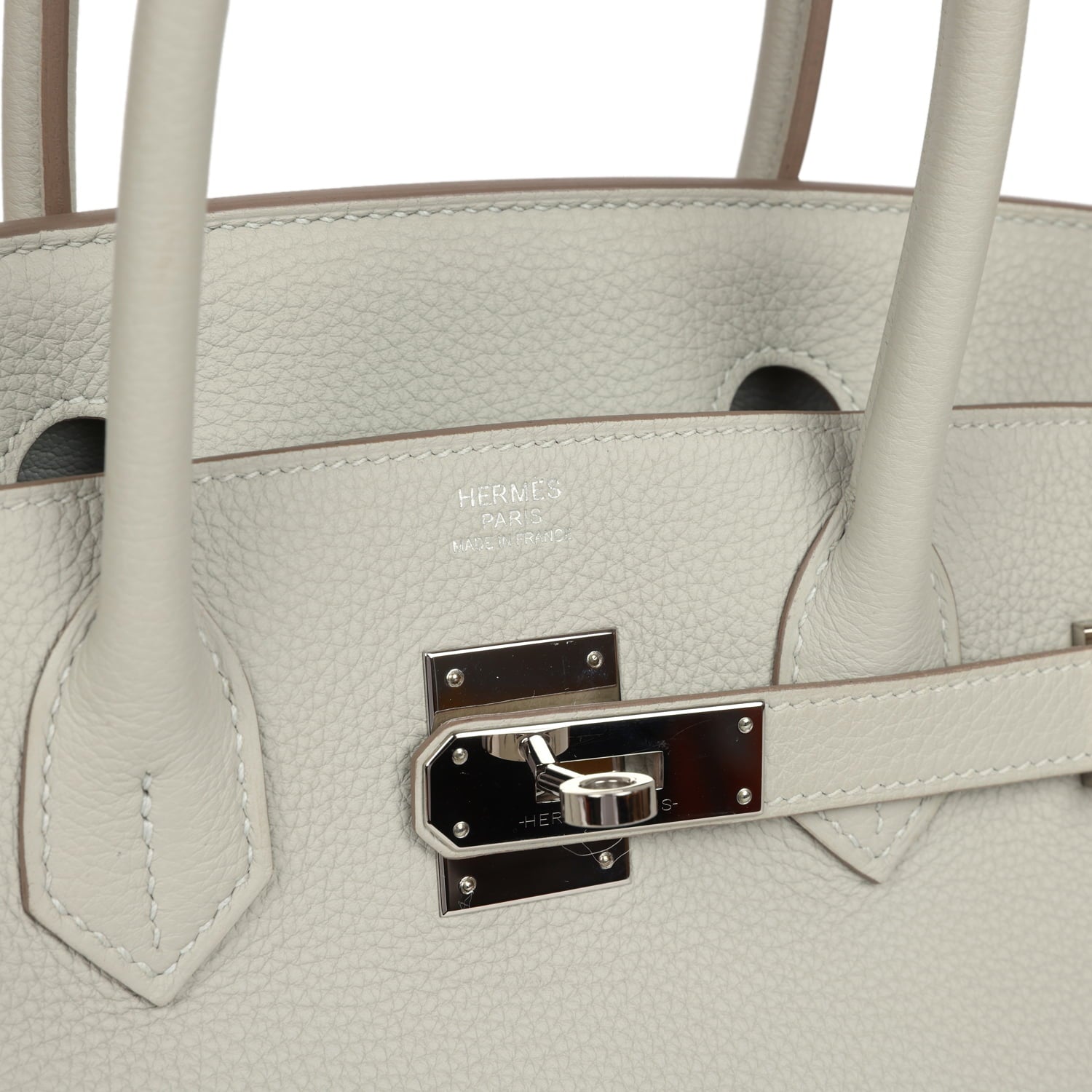 Pre-owned Hermes Birkin 30 Gris Perle Togo Palladium Hardware