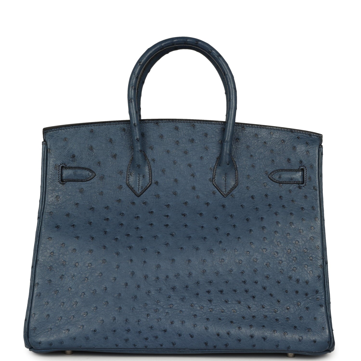 Vintage Hermes Birkin 35 Bleu Roi Ostrich Palladium Hardware