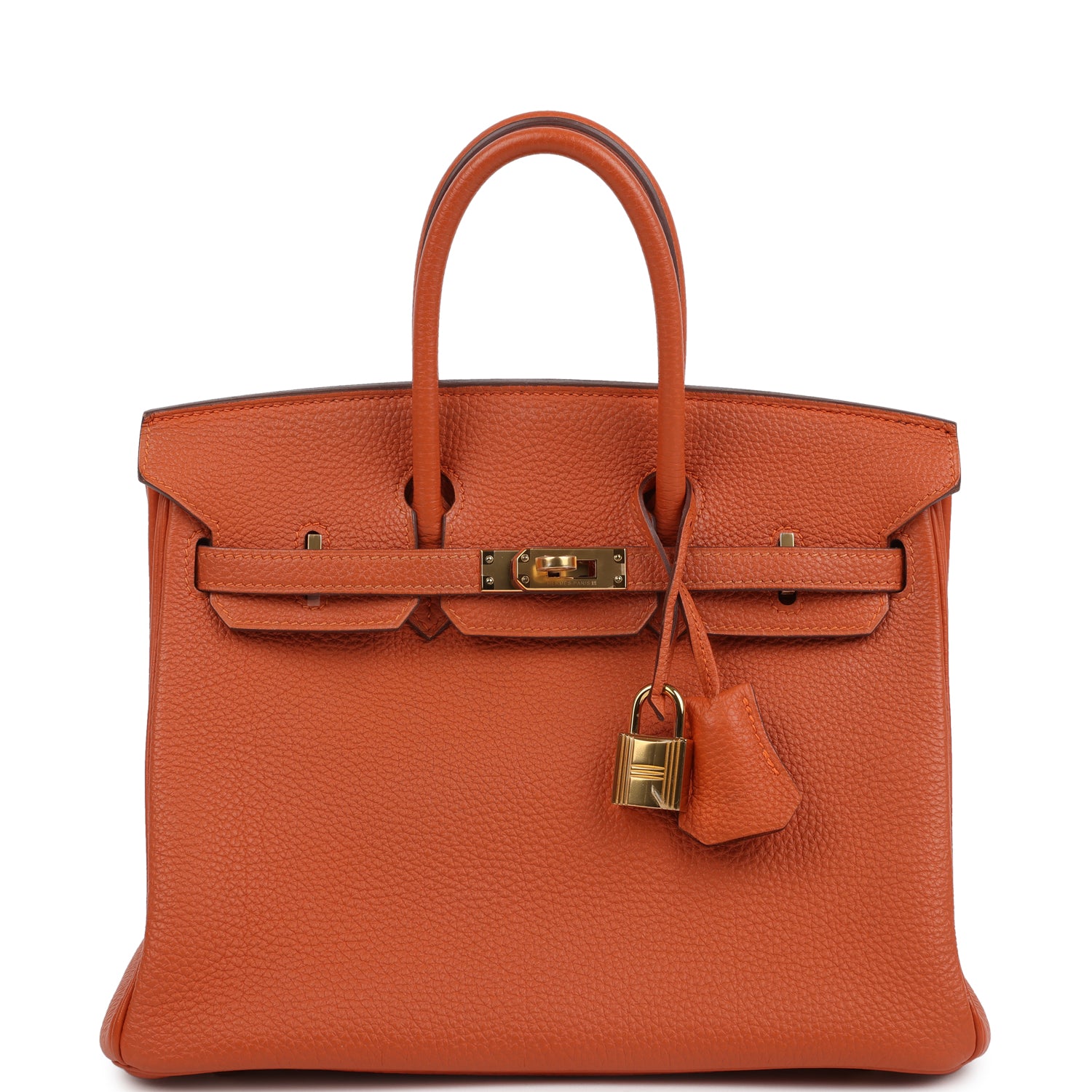 New Hermes Birkin 25 Orange Togo Gold Hardware