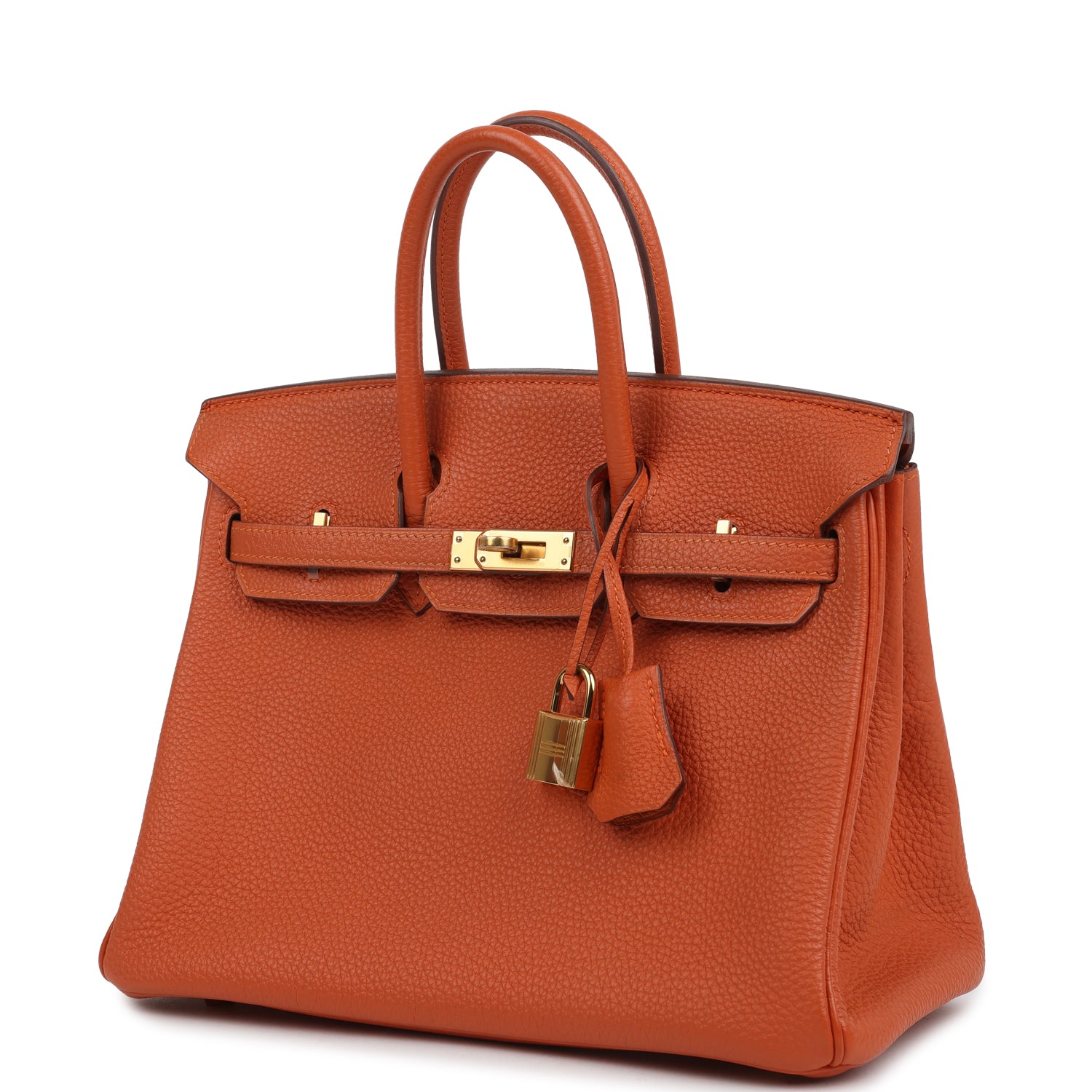 New Hermes Birkin 25 Orange Togo Gold Hardware