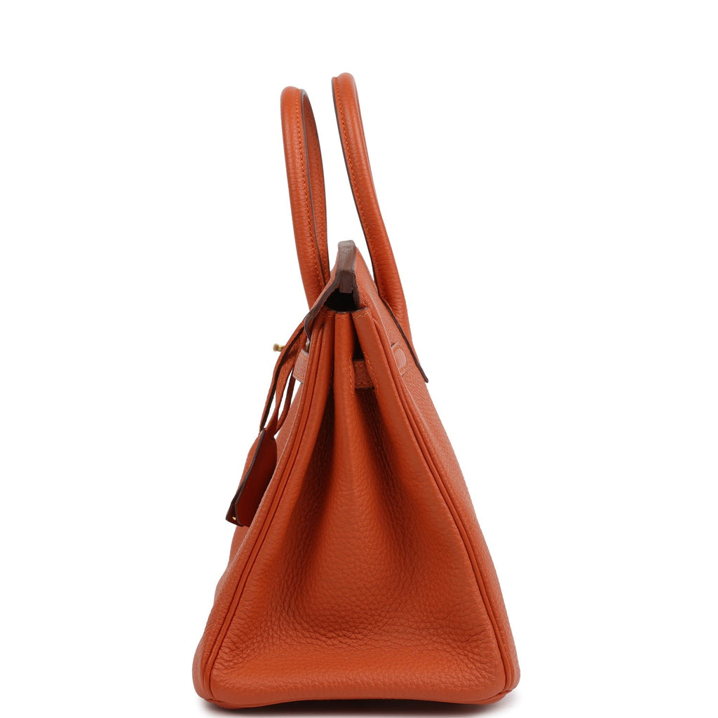 New Hermes Birkin 25 Orange Togo Gold Hardware