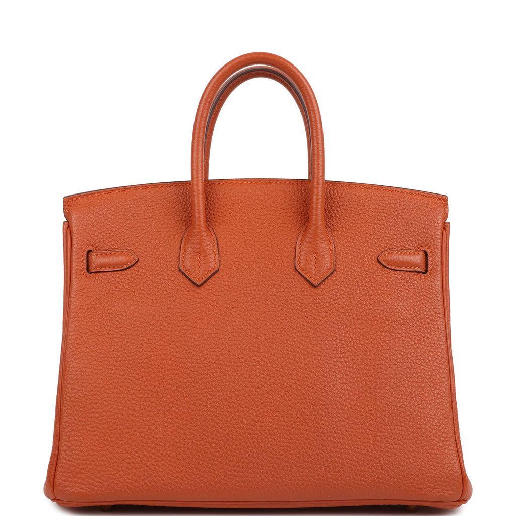 New Hermes Birkin 25 Orange Togo Gold Hardware