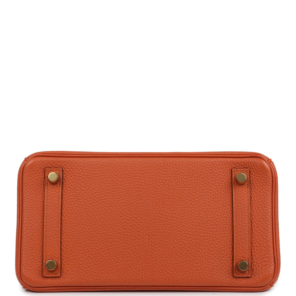 New Hermes Birkin 25 Orange Togo Gold Hardware