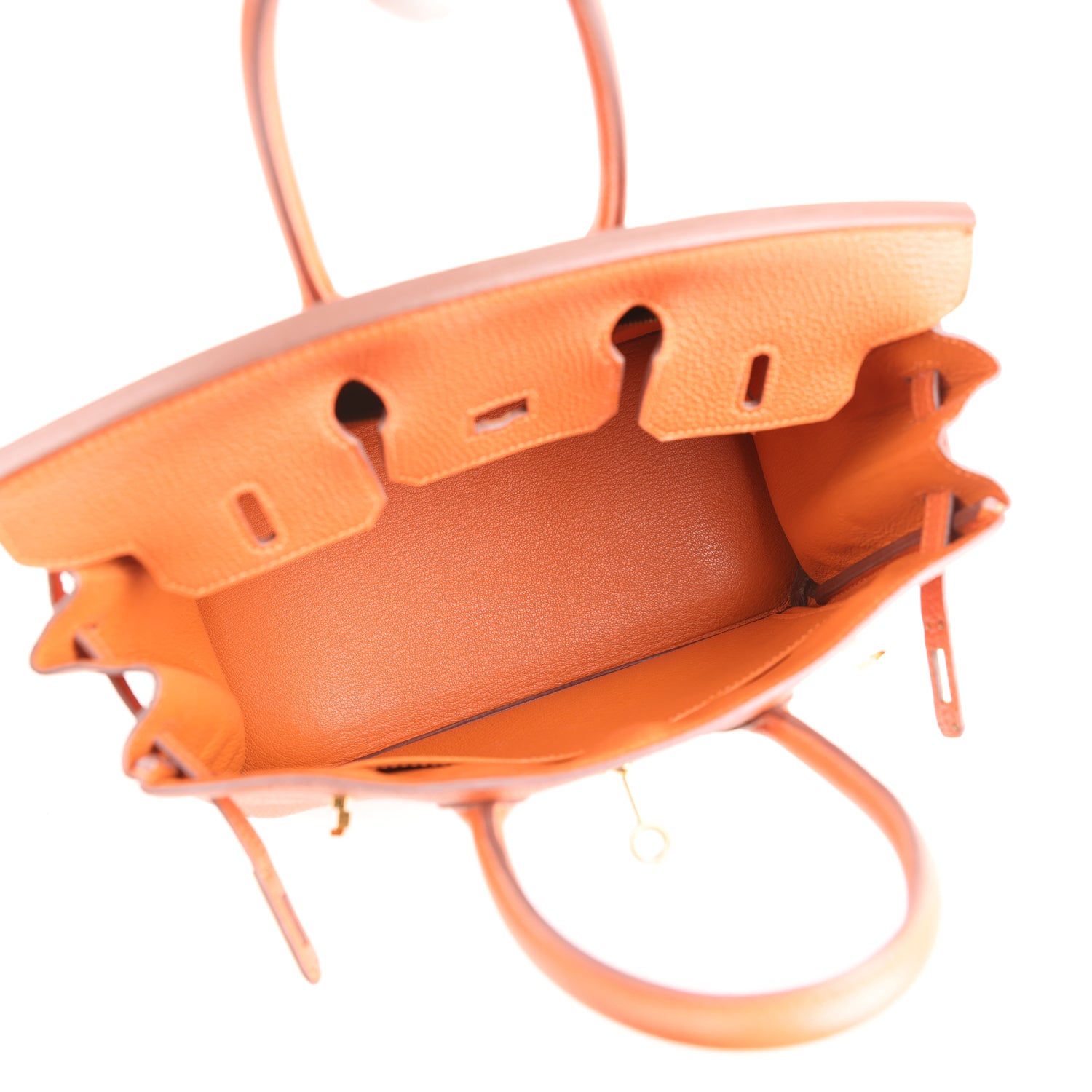 New Hermes Birkin 25 Orange Togo Gold Hardware