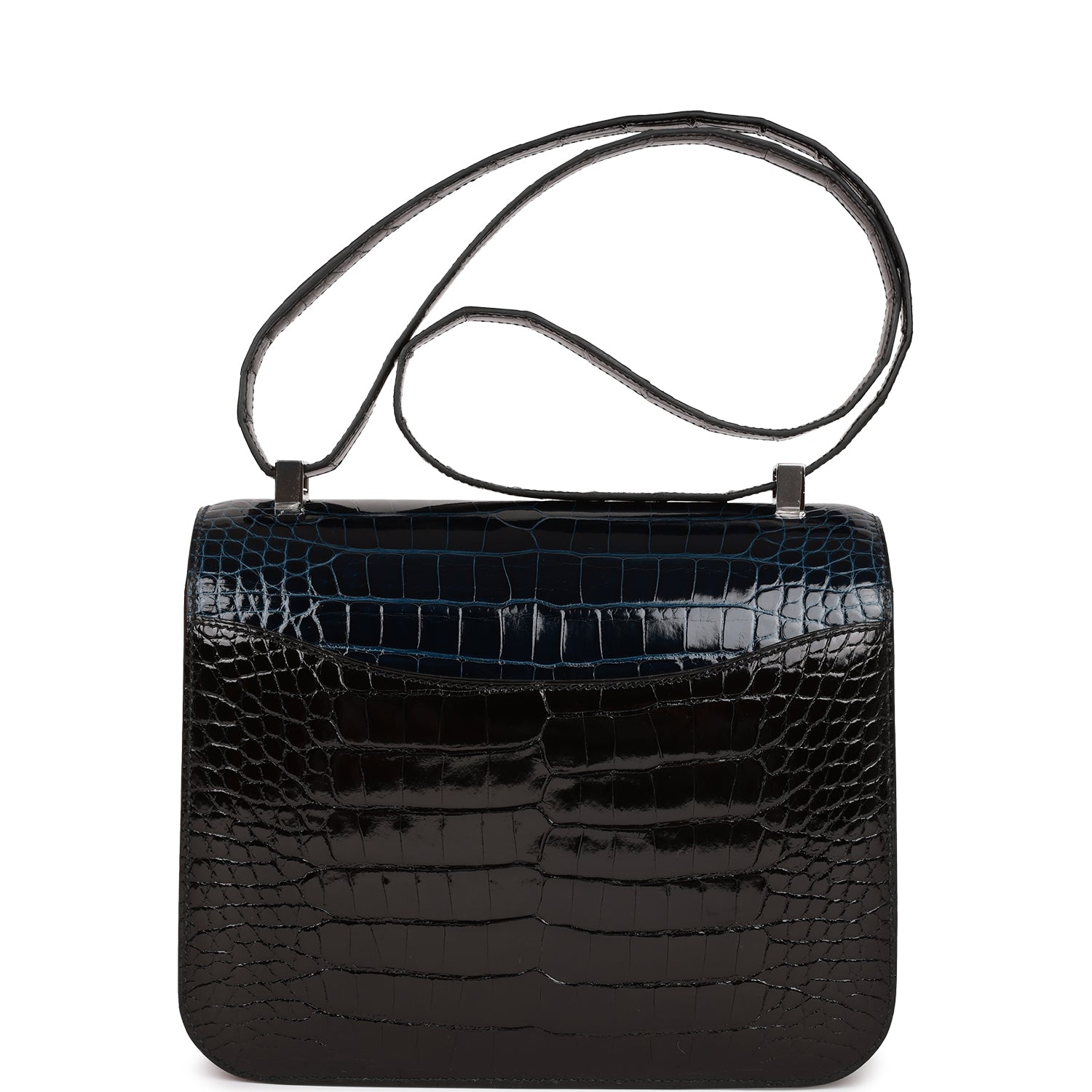 Hermes Constance 24 Tri-Color Black, Bleu Baltique and Vert Rousseau Shiny Alligator Palladium Hardware