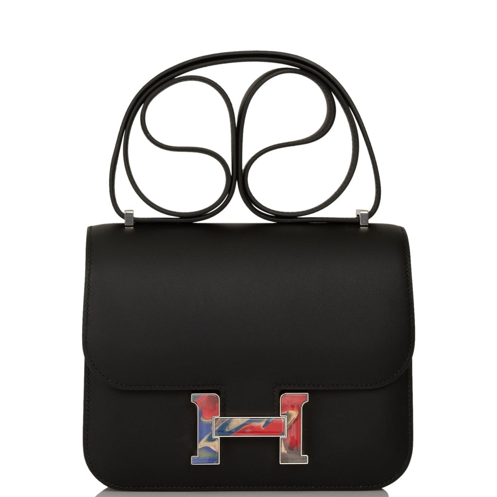 Hermes Marble Constance 18 Black Swift Palladium Hardware