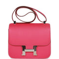 Hermes Constance 24 Rose Tyrien Epsom Palladium Hardware