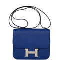 Hermes Constance 18 Bleu Electric Chevre Palladium Hardware